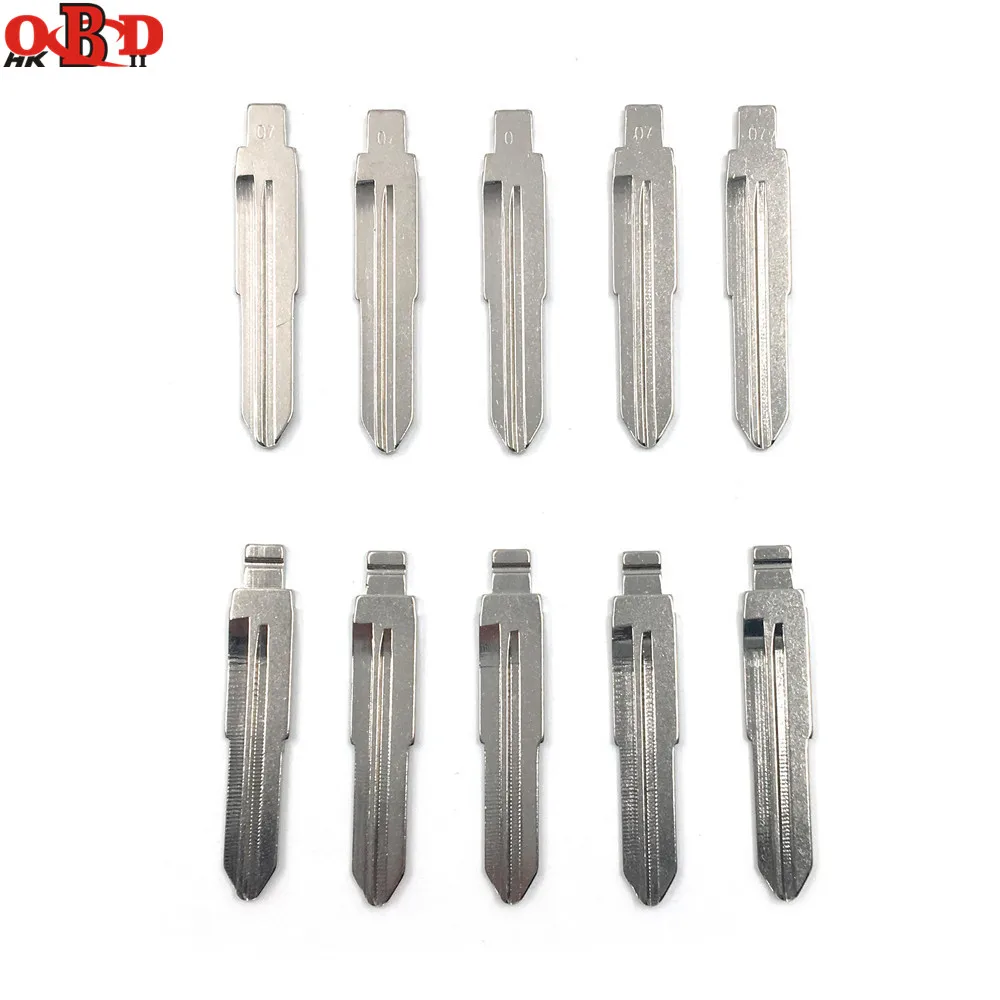 

HKOBDII 10 pcs/lot Metal Blank Uncut Flip KD Remote Key Blade Type 07# for Mitsubishi