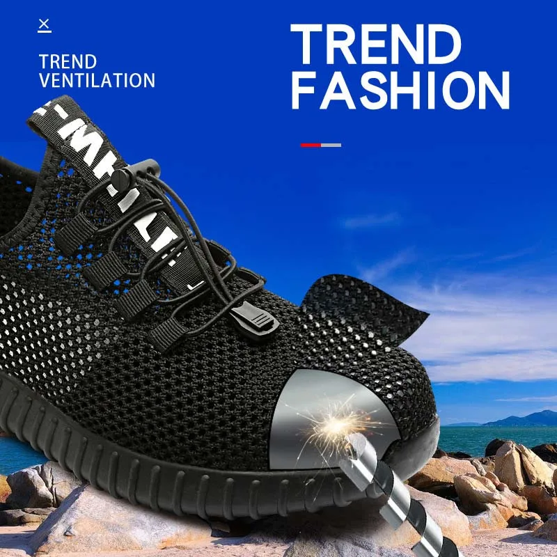 Защитная обувь для мужчин со стальным носком легкие противоскользящие унисекс