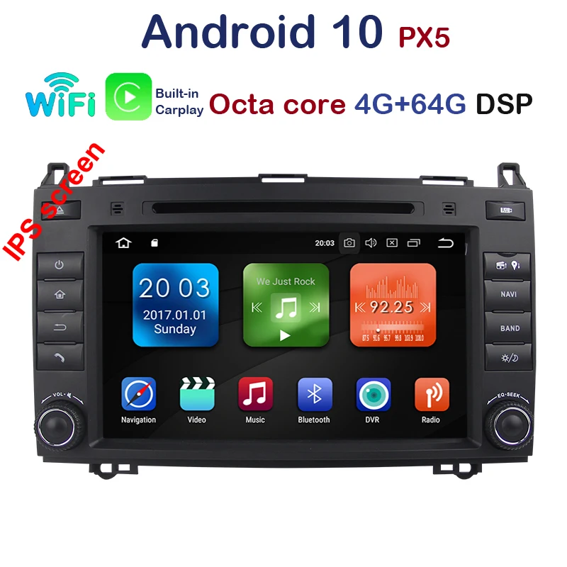Автомобильный DVD плеер с сенсорным IPS экраном 8 дюймов Android 10 0 для Mercedes benz B200 W169 A160