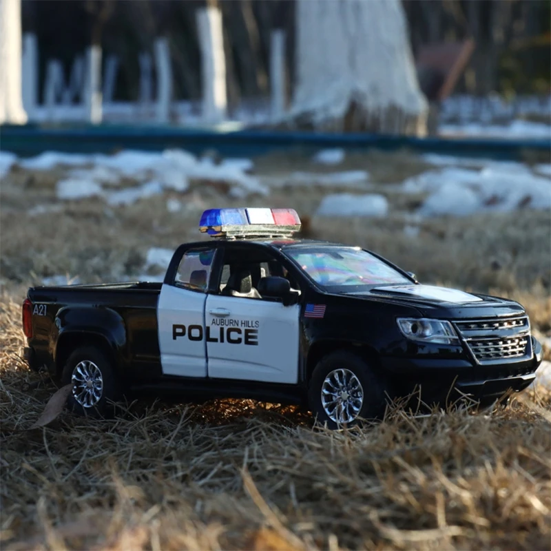 1/32 Pull Back Mini Pickup Toy Cartoon Car Alloy Inertia Police Model for Boys Girls Education | Игрушки и хобби