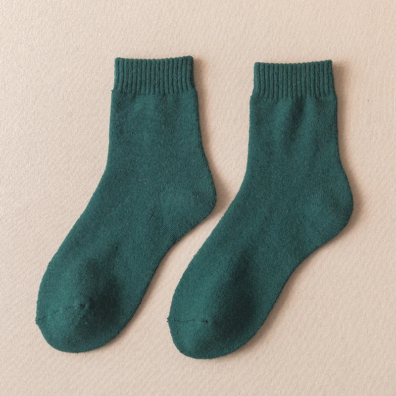 

Plush Mid-Calf Warm Thicken Socks Polyester Breathable Men Socks Warm Anklet Terry Socks Autumn Winter Room Sock 2020 New