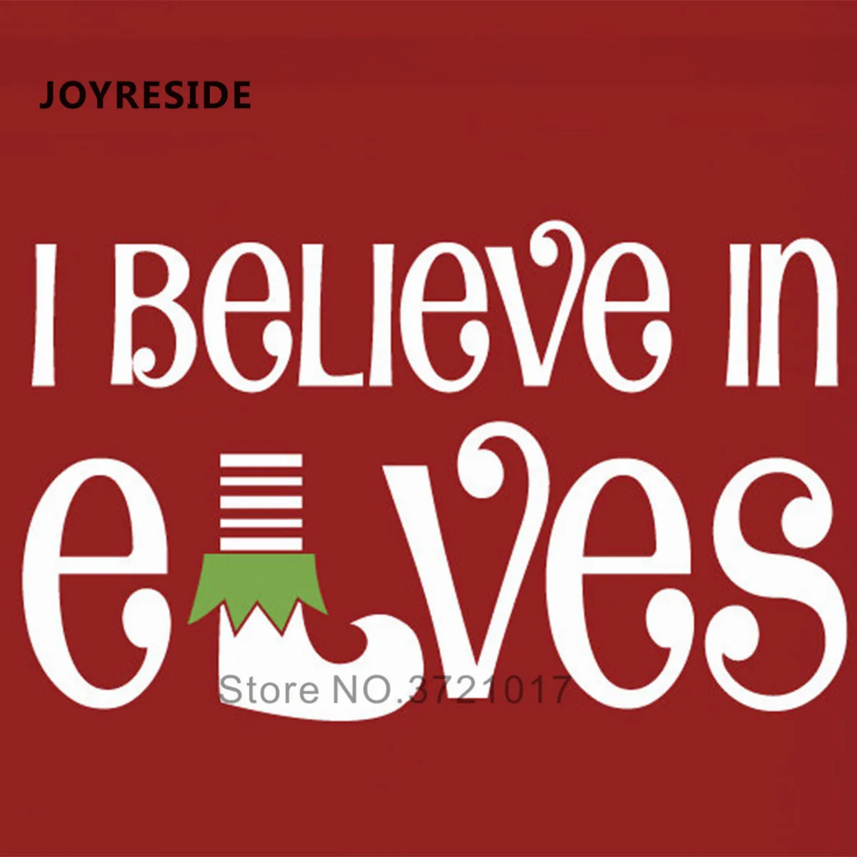 Рождественские настенные Переводные картинки с надписью «I Believe IN Elves»