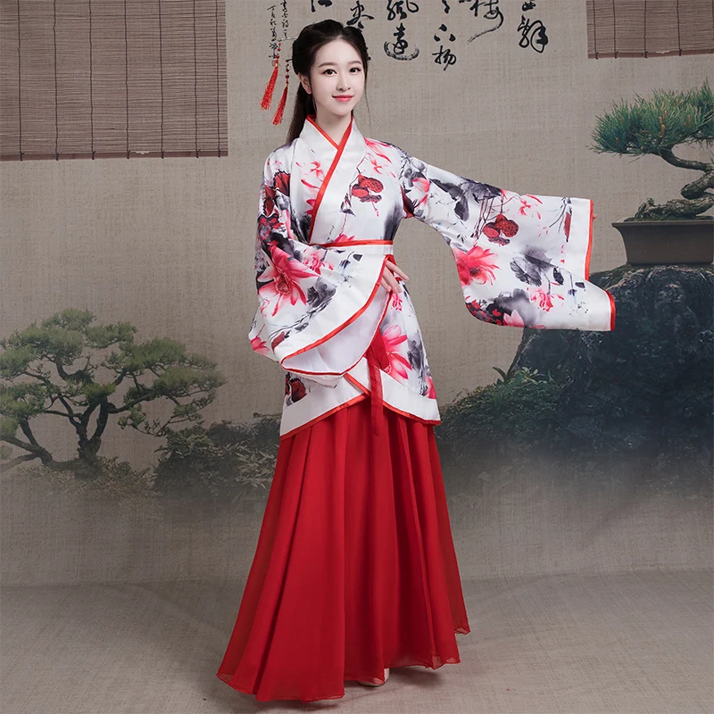 

2022 Ancient Chinese Costume Hanfu Suit Women Classical Tang Dynasty Princess Dancewear Traditional Oriental Stage Performance