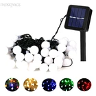 Гирлянсветильник с шариками на солнечной батарее, Рождественская уличная лампа-лента, уличсветильник освещение на солнечной батарее, водонепроницаемое освещение для внутреннего дворика, украшение для сада вечерние, 5 м10 м