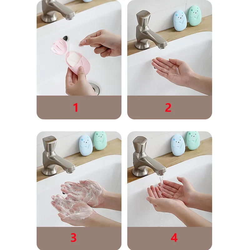 

50 PcS/Box Disposable Travel Soap Paper Portable Boxed Foaming Soap Paper Scented Sheets For Washing Hand and Bath Cleaning