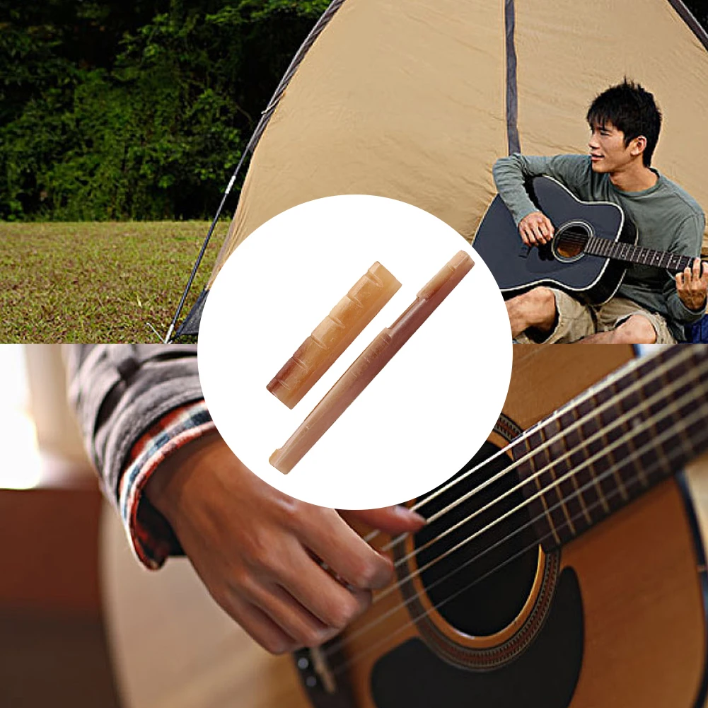 

Guitar Nut Bridge Saddle Camel Bone Guitar Bridge Saddle For Acoustic Guitar Musical Instrument Accessories Replacement Brown