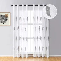 tulle voile curtains in the living room leave embroidery white sheer curtain window yarn elegant balcony bedroom kitchen curtain