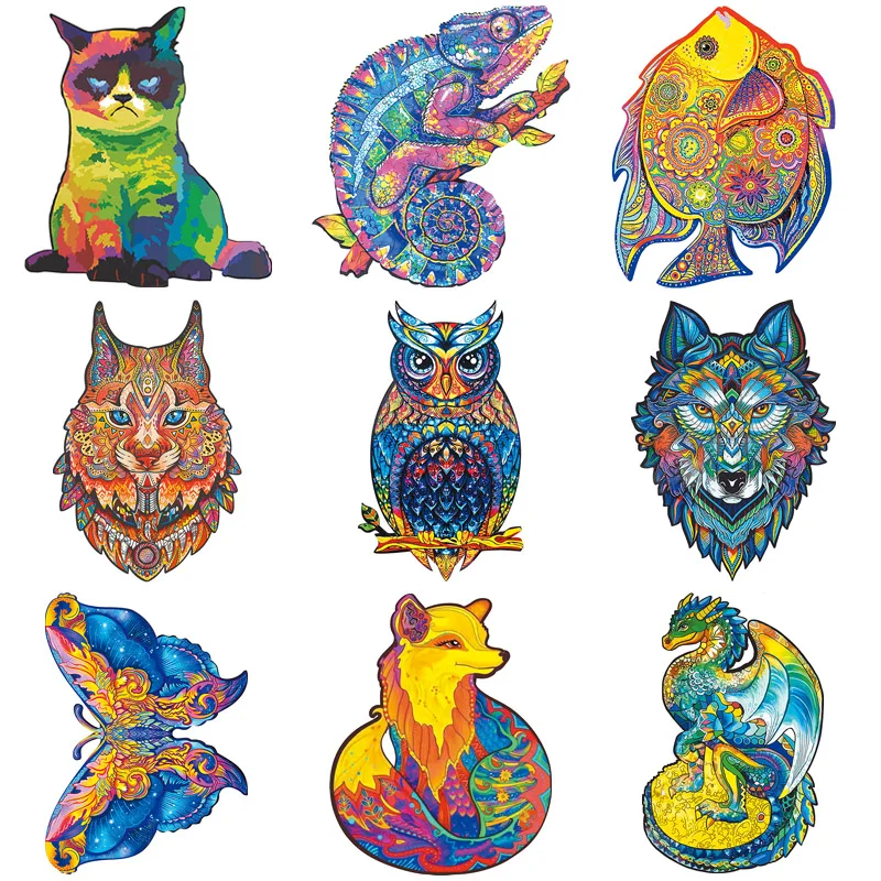 

3D Puzzle Unique Shape Animal Owl Educational Fabulous Interactive Gifts Wooden Jigsaw For Kids Adult