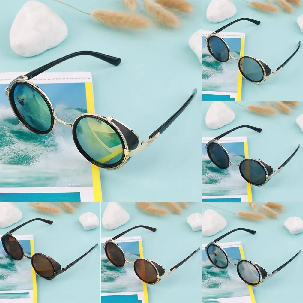 Солнцезащитные очки в стиле стимпанк круглые винтажном удобные портативные для