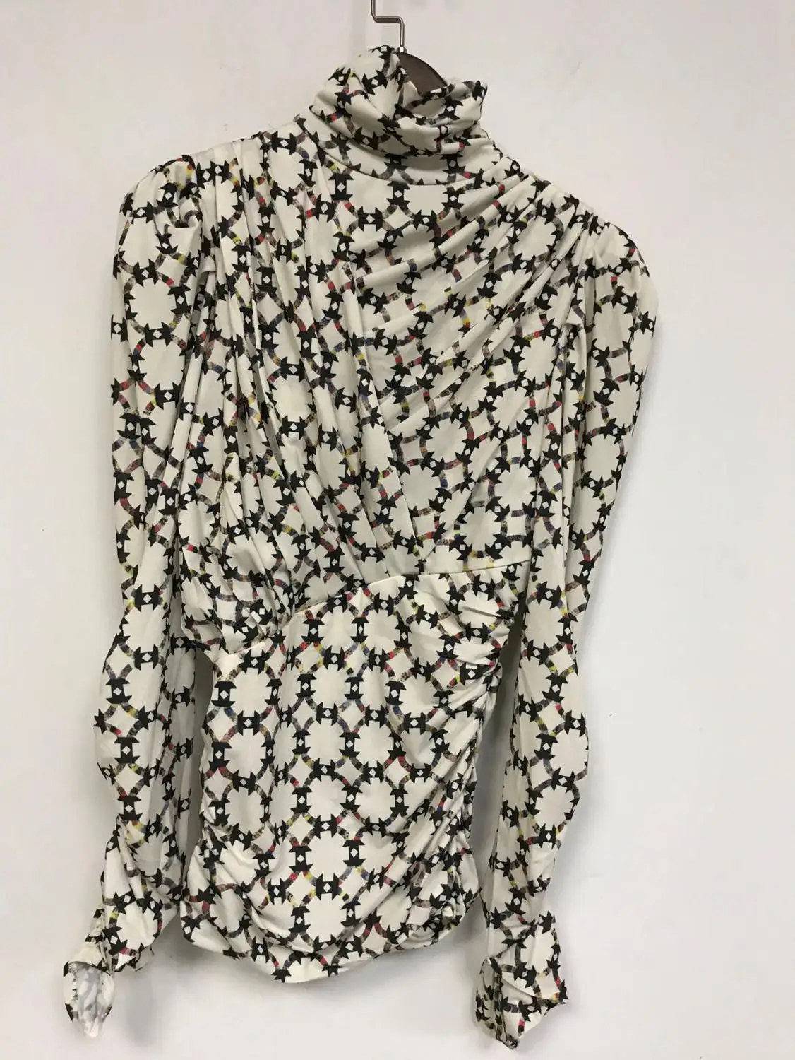 Ранняя Осенняя Женская Асимметричная плиссированная блузка с принтом