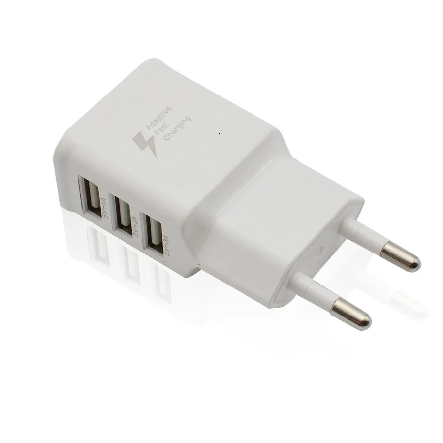 5 В, 2 А, штепсельная вилка европейского стандарта США, 3 порта, USB, универсальное зарядное устройство для мобильного телефона, настенное зарядное устройство переменного тока для дома, путешествий, для iphone, ipad, ipod, зарядное устройство