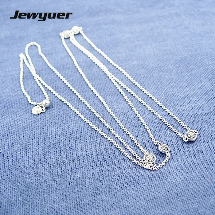 

Dazzling Dainty Droplets pendant Necklaces for Women 925 Sterling Silver link chain Necklace Women Fine Jewelry Jewyuer NC020