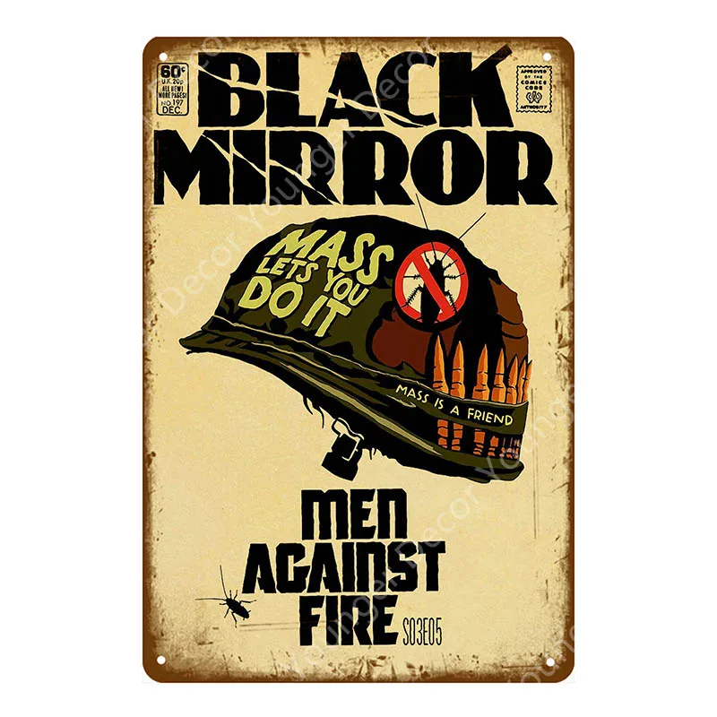 Кино черное зеркало металлические оловянные знаки ретро постер Бар Кафе