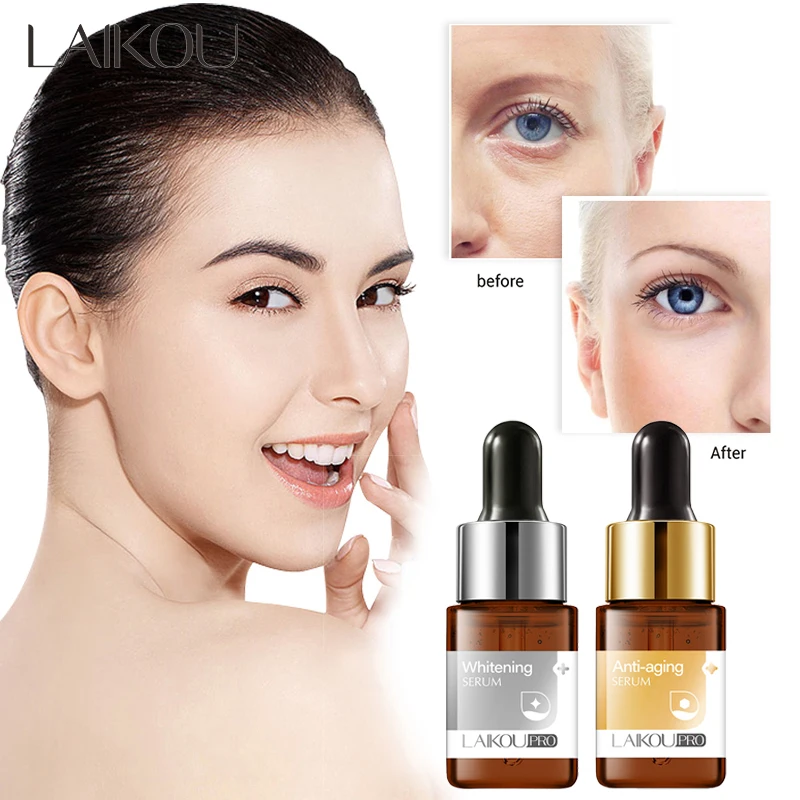 

LAIKOU Hyaluronic Acid Serum Whitening Moisturizing Nourishing Face Essence Anti Aging Acne Marks Oil Control Skin Care 12ml