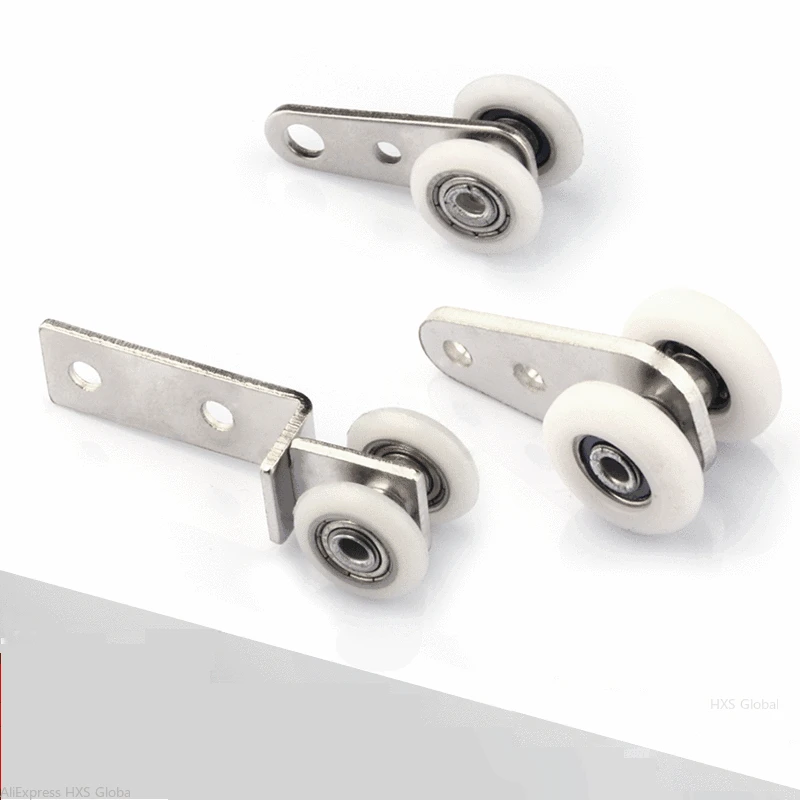 

20Pcs/Lot 45x19mm Metal Bearing Pulley Block with Two Plastic Wheel for Wardrobe Cupboard Window Cabinet Sliding Doors Hardware