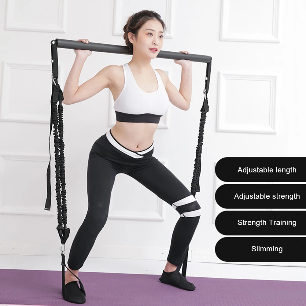 

Upgrade Pilates Bar Portable Exercise Stick Black Metal Yoga Exercise Pilates Bar For Weight Training Muscle Toning