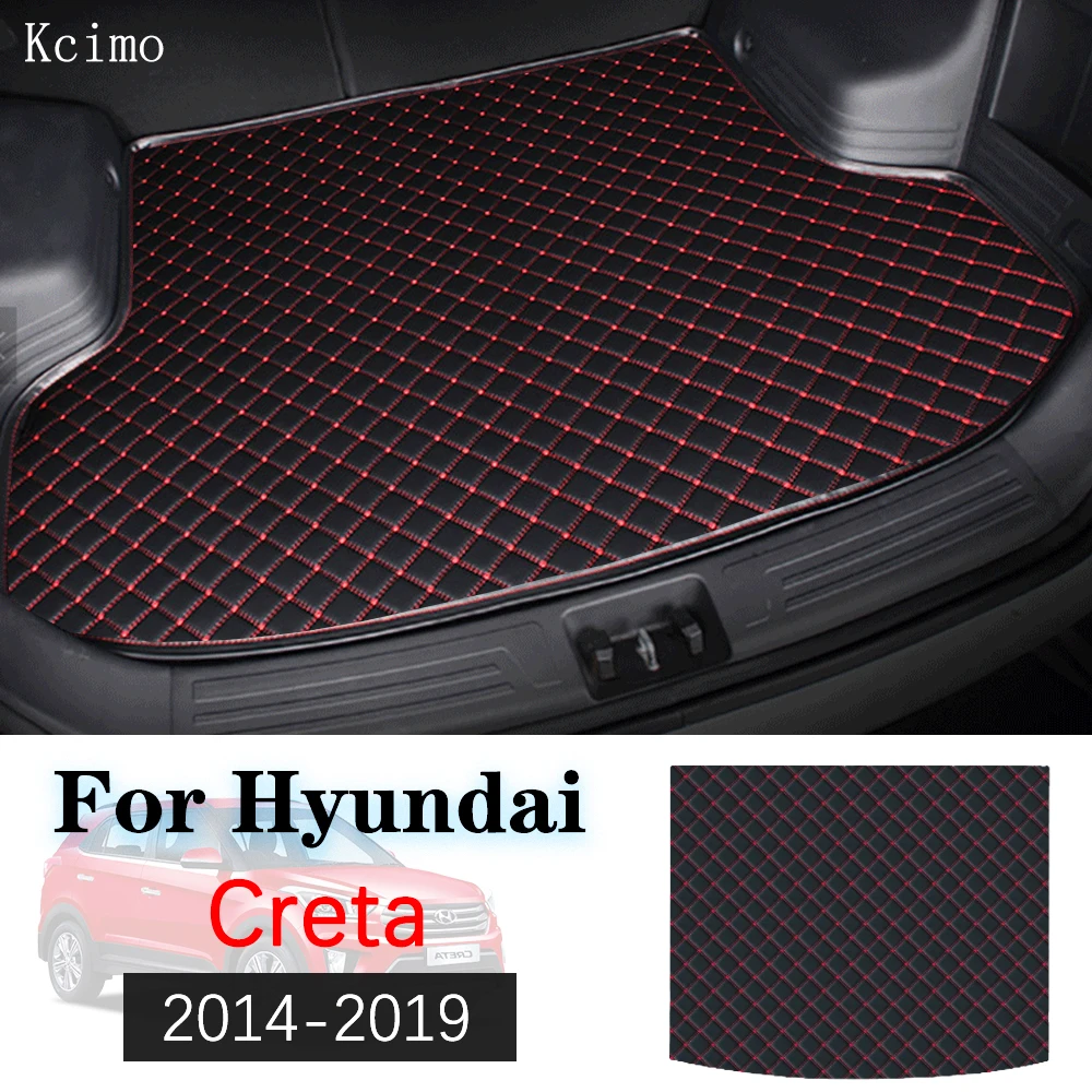 

Kcimo Leather Car Trunk Mats for Hyundai Creta ix25 Cantus 2014-2019 Rear Cargo Liner Boot Tray Pad Auto Carpet Floor Mat