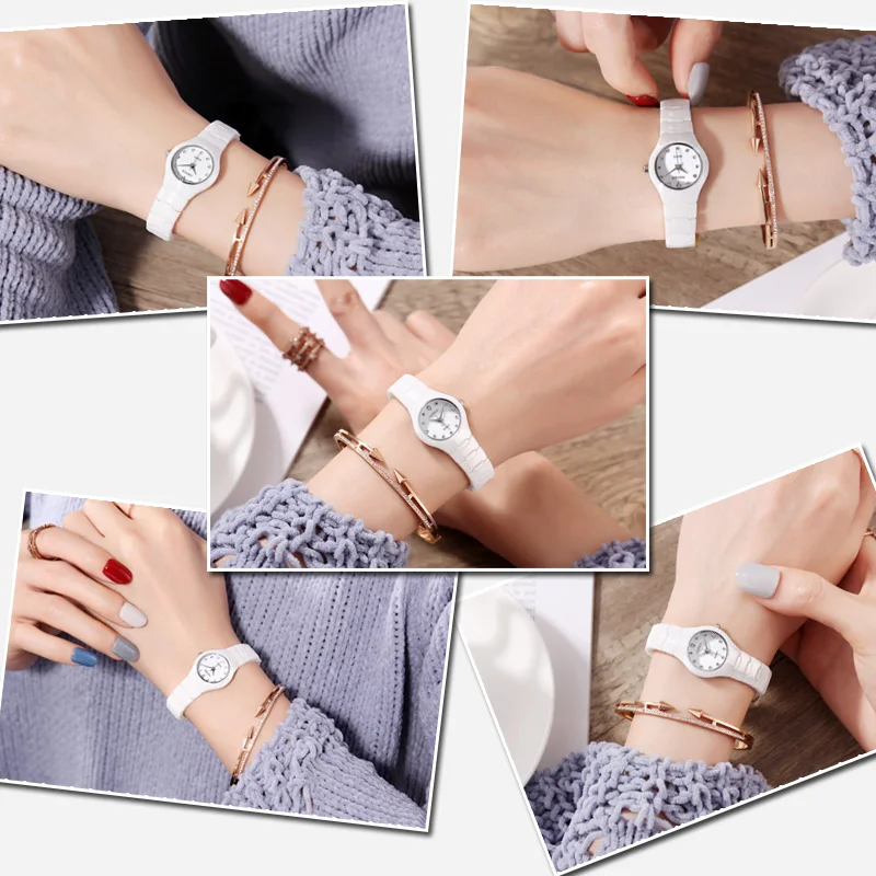 Jewelry Gifts For Women's Luxury White Ceramic Quartz Watch HAIYES Brand Women Watches Fashion Ladies Clock relogio feminino