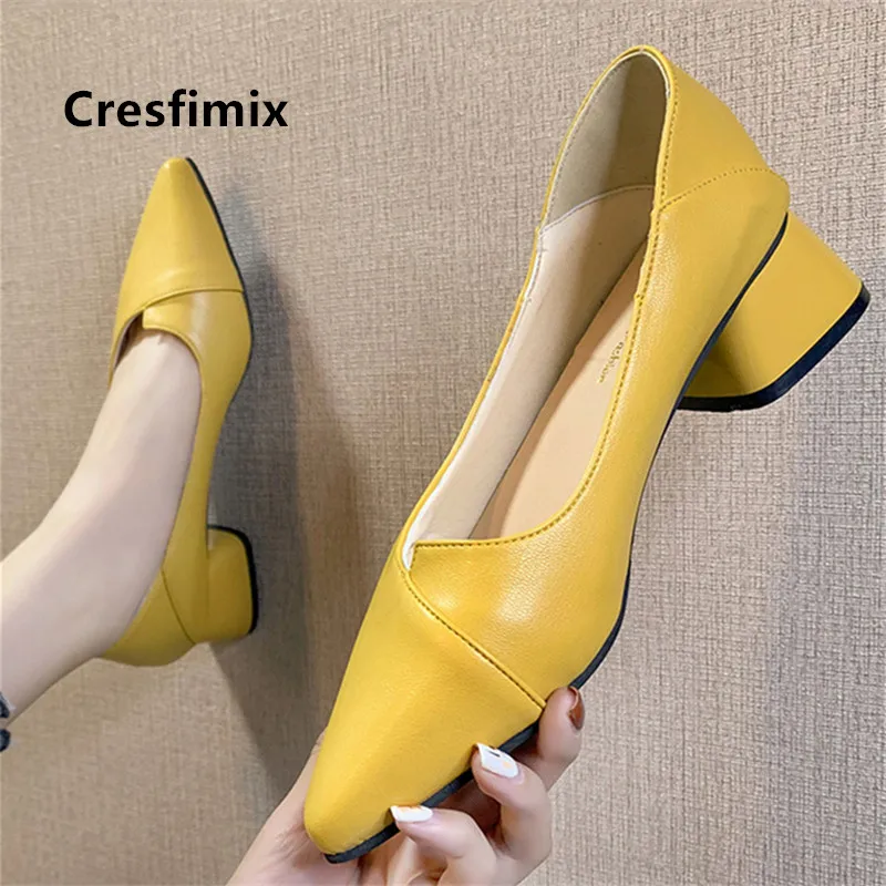 Cresfimix sapato feminino Женские модные туфли из искусственной кожи на высоком каблуке Цвет