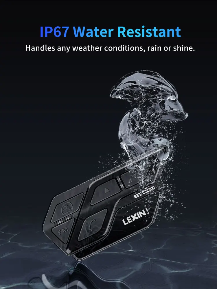 Lexin ET Com V5.0 мотоцикла система внутренней связи по Bluetooth для Шлемы гарнитуры
