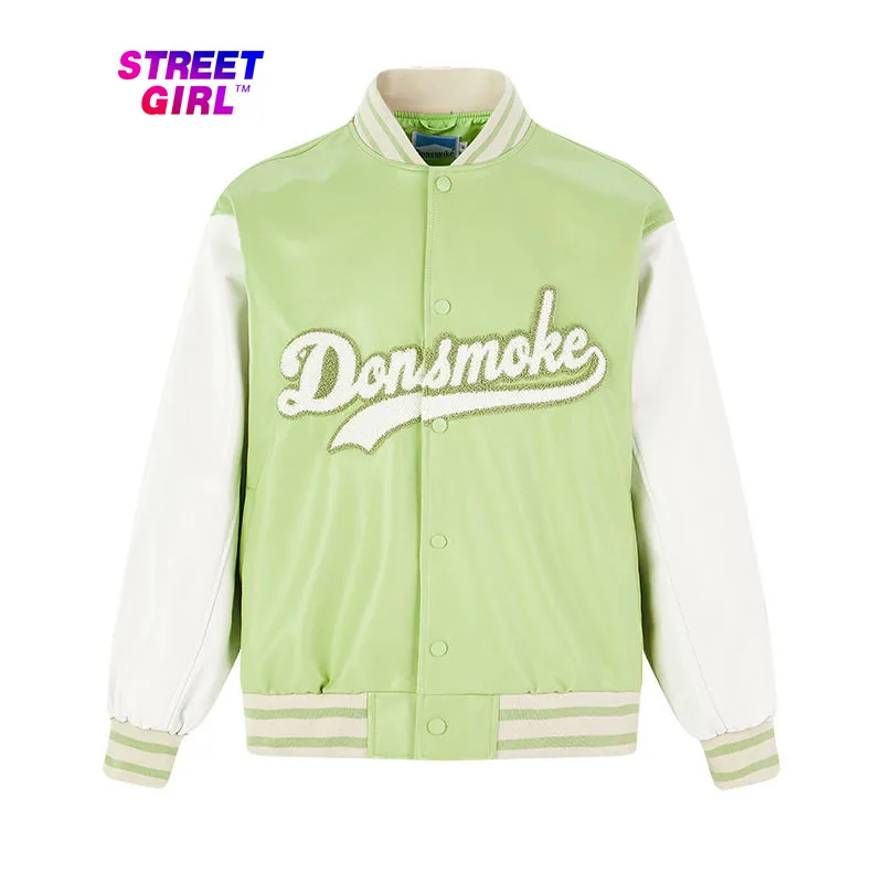 Куртка мужская бейсбольная с вышивкой, универсальная Свободная куртка в стиле хип-хоп, с прострочкой и вышивкой, весна-осень 2021