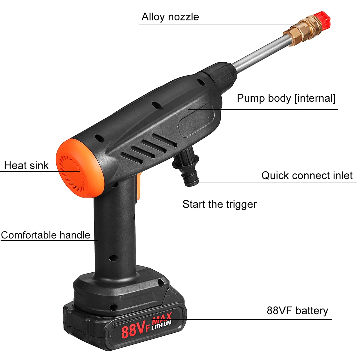 Pаспродажа 30 бар Беспроводной мойщик высокого давления водяной пистолет портативный мойщик высокого давления пенный генератор для батареи Makita