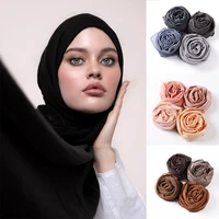 muslim hijabs wrap headscarf scarves women solid color chiffon hijab scarf wrap islamic shawls headband 66 colors