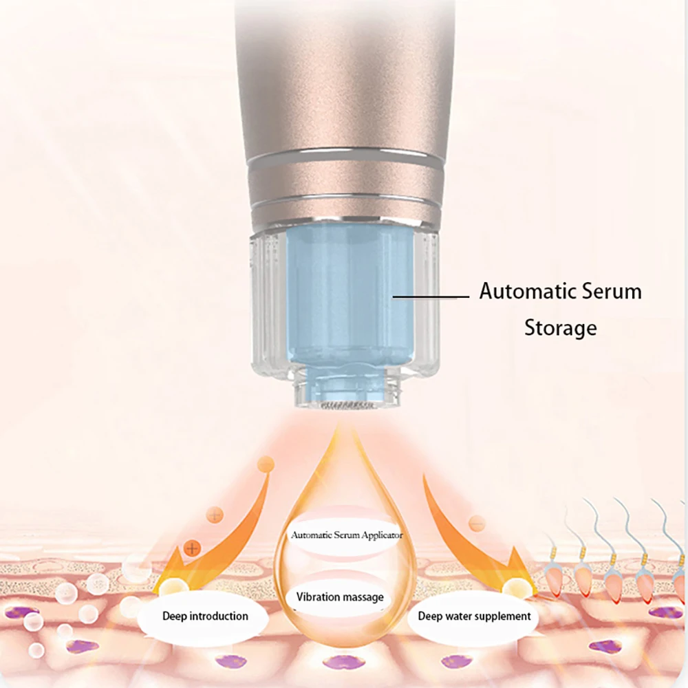 Rechargeable Water-Soluble Electric Micro-Needle Derma Roller 6 in 1 Ice Roller Titanium Microneedle Advanced Beauty Skin Care S