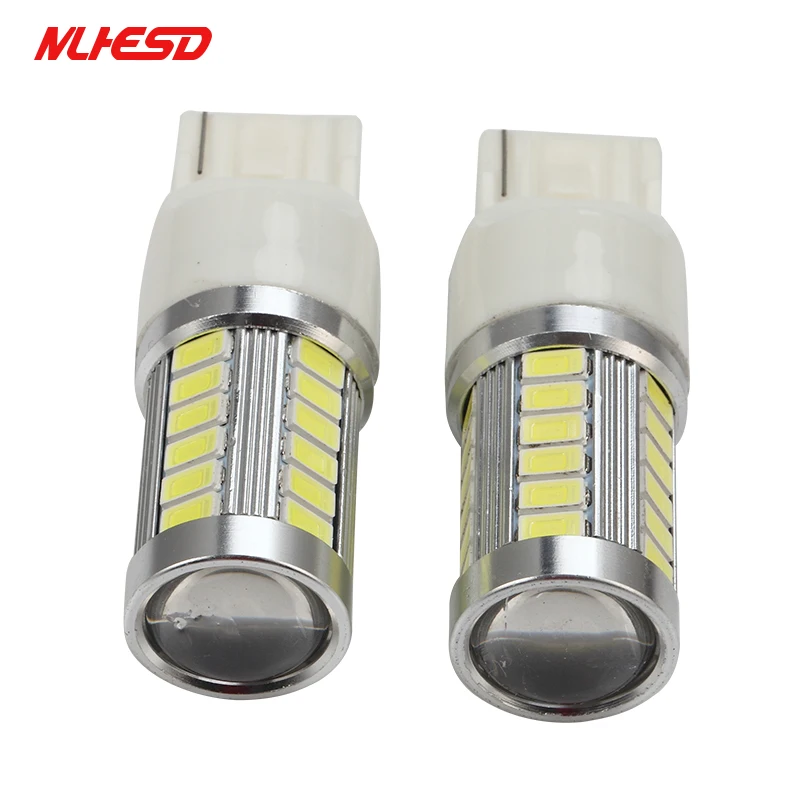 

20pcs T20 7440 W21W WY21W Strobe Flash Car LED 7443 5630 33SMD Car brake Bulb white red blink led Tail Stop Light DC 12V