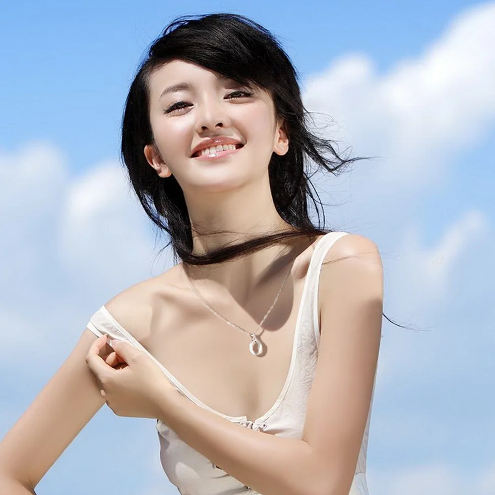 Женское Ожерелье из стерлингового серебра 925 пробы с круглым буквенным кулоном