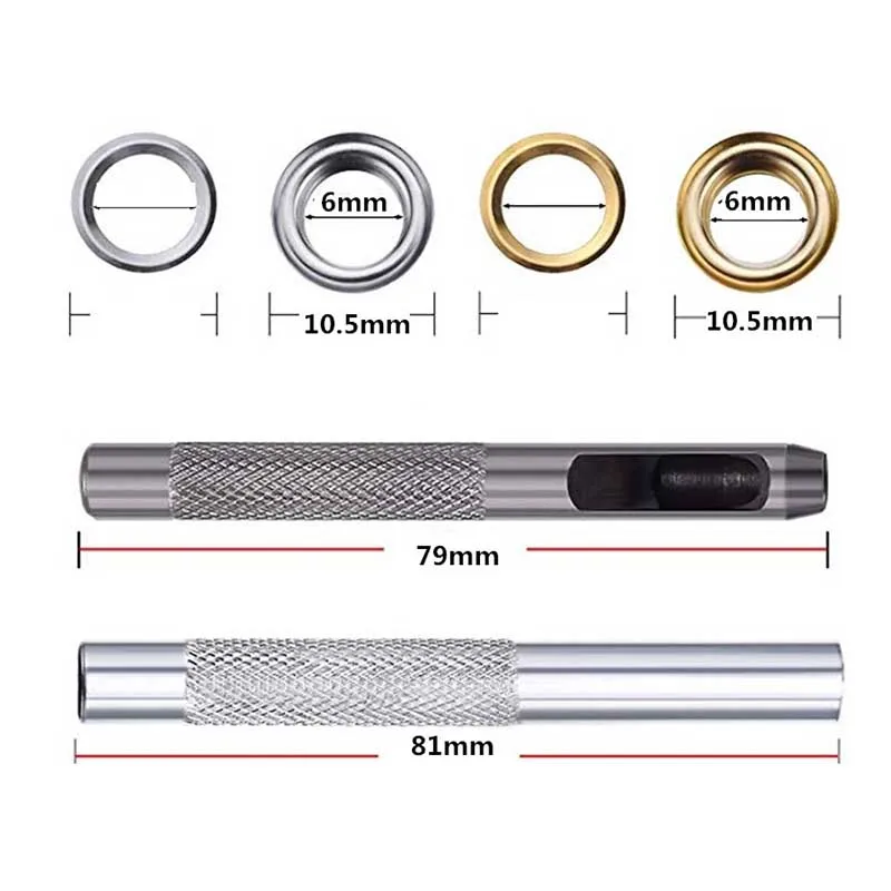 200pcs Metal Eyelet Grommets With Washers For DIY Leather Crafts Shoes Tools Clothes Accessories Hole Luvers Installer | Дом и сад