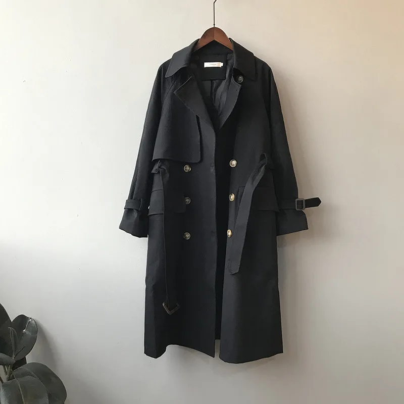 

[SUVIYER] 2020 Spring and Autumn Trench Coat Women Long Sleeve Temperament Was Thin Turn-down Collar Windbreaker Trench Femme