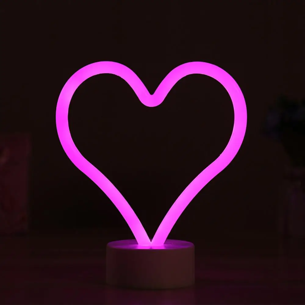 Heart Shape Светодиодный неоновый светильник для дома, неоновая вывеска, панельный светильник s, для рождественской вечеринки, магазина, для дома, настенное неоновое украшение, 12 видов, красочная неоновая лампа Love Hello - Lampshade Color: Heart Shape