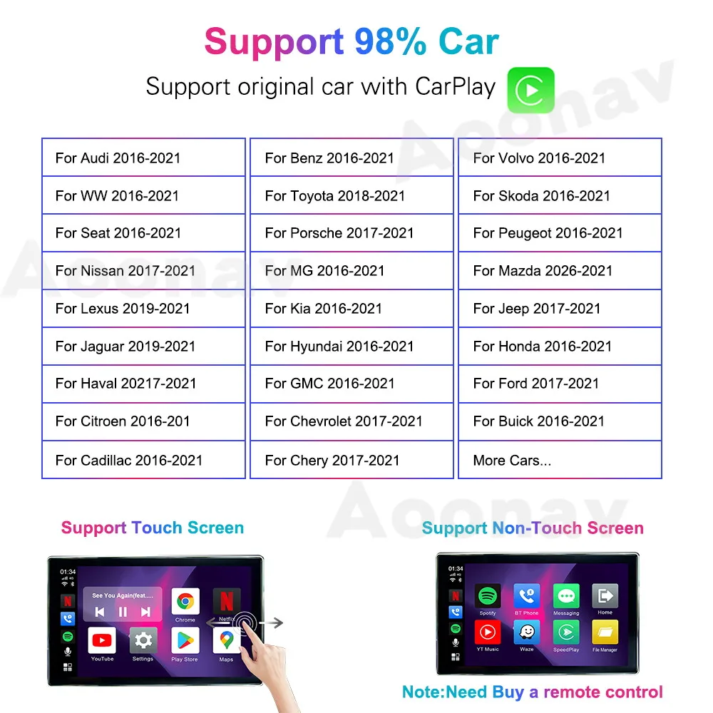 Carplay Ai Box Applepie Mini Android Apple Car play беспроводная автомобильная приставка для Volvo Ford Benz VW