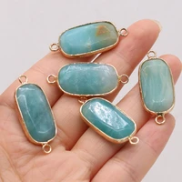 natural stone gem amazonite rectangular connect crafts diy charm necklace bracelet earrings jewelry accessories gift making