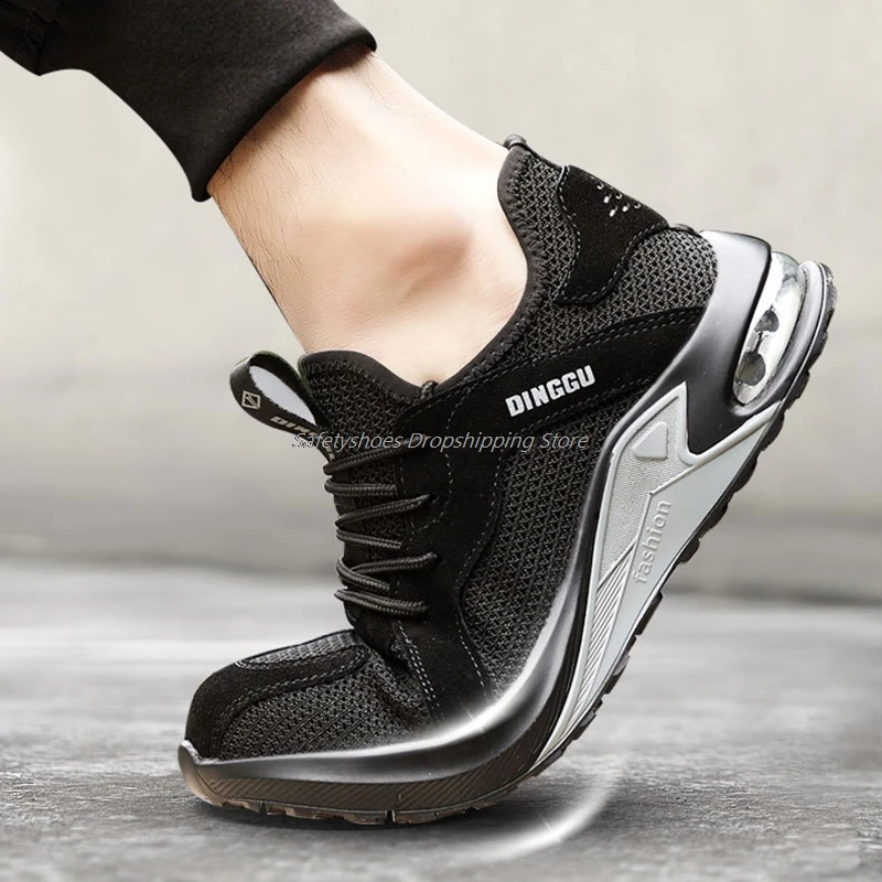 

Lightweight Shoes Safety Boots Working Shoes For Men Sneakers Breathable Shoes Steel Toe Cap Botos Anti-Smashing Boot Protective