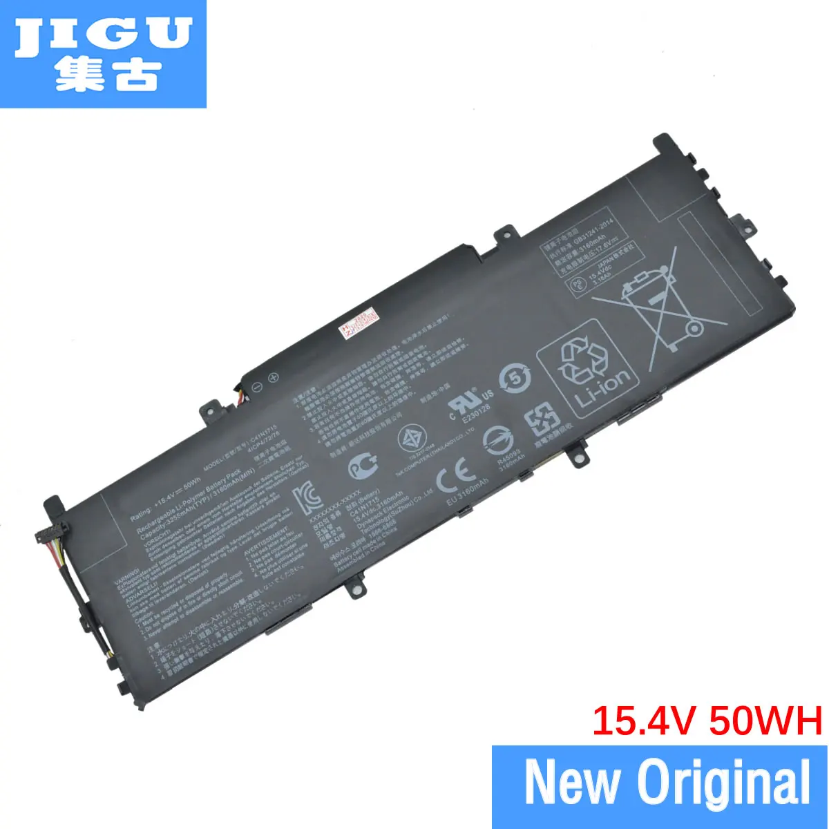 JIGU Оригинальный аккумулятор для ноутбука Asus 0B200 02760000 C41N1715 UX331FN UX331UN UX331UA 15 4 V 50WH Zenbook