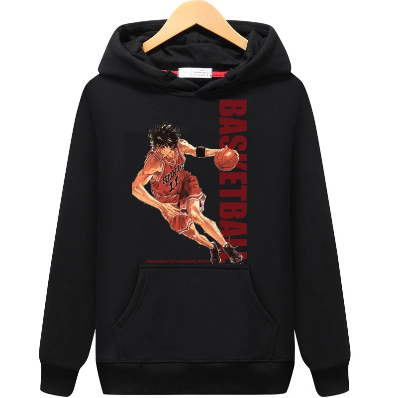 

Мужские и женские флисовые толстовки, повседневные свитшоты в стиле хип-хоп черного, темно-серого цветов с мультяшным принтом для баскетбол...