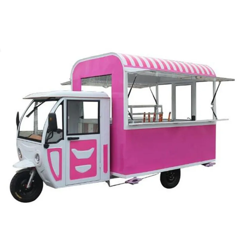 

Three Wheels Electric Tricycle For Adults Vehicle Mobile Truck Fast Food Cart Tuk Tuk Hot Dog Coffee Vending Car On Street