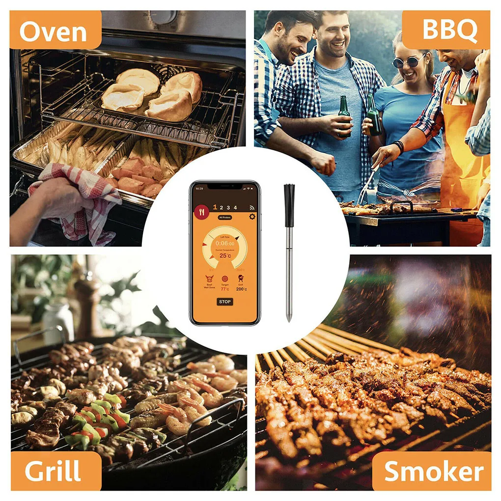 Беспроводной термометр для приготовления пищи Bluetooth мяса курицы