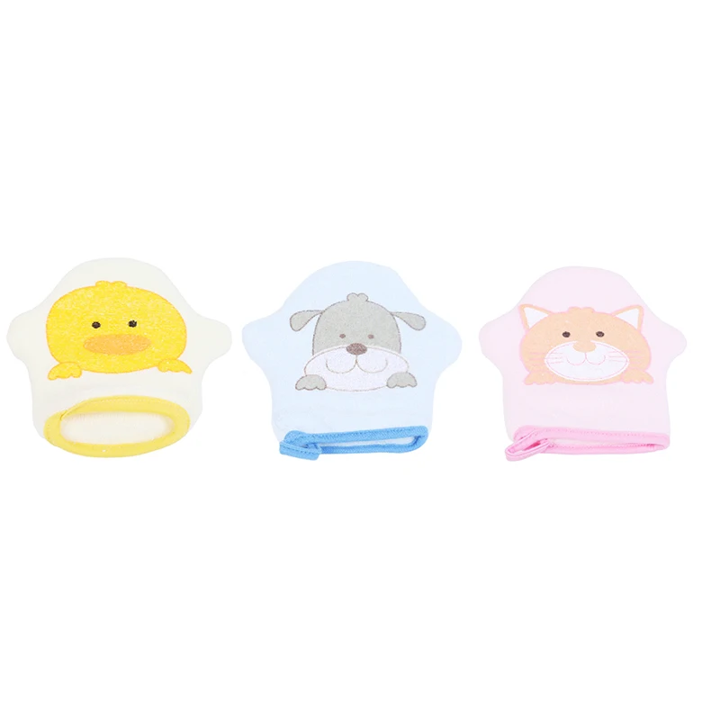 

New Arrival Cartoon Super Soft Cotton Baby Bath Brush Rubbing Towel Ball Cute Baby Bath Sponge Infant Kids Bath Gloves 3 Types
