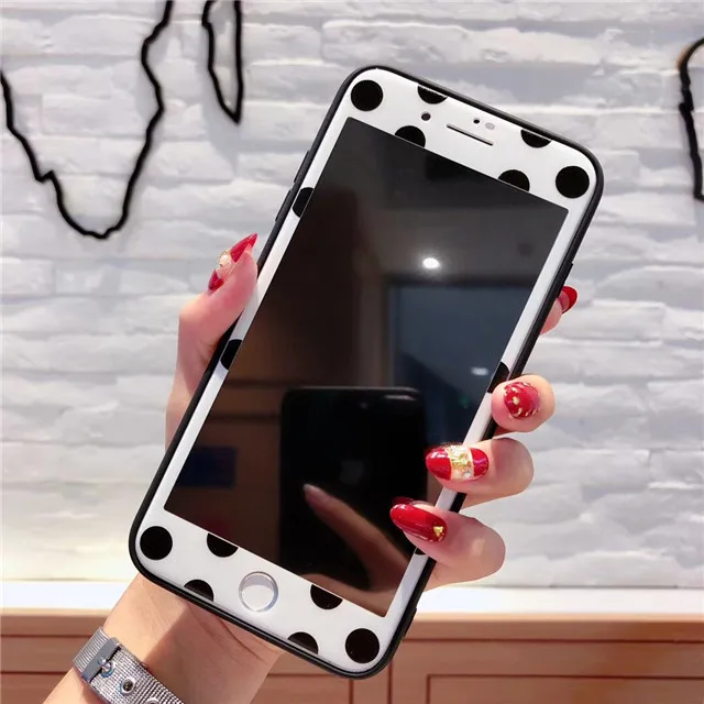 HD закаленное стекло для Apple iPhone 7 Plus 6 6s Plus протектор экрана для iphone 8 Plus точка шаблон IMD Мягкий ТПУ чехол для телефона