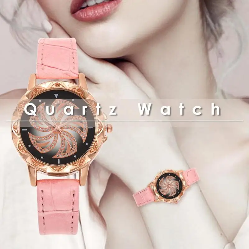 Модные креативные женские кварцевые часы с ремешком из искусственной кожи