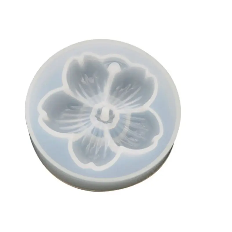 

DIY Crystal Epoxy Cherry Blossoms Mold Handmade Mirror Pendant with Hole Silicone Mould