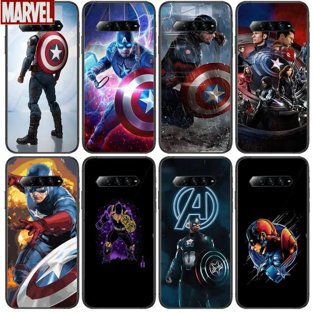 

Superhero captain america back shell Anime Phone Case For xiaomi Black Shark 2 3 3s 4 Pro Helo Black Cover Silicone Back Prett
