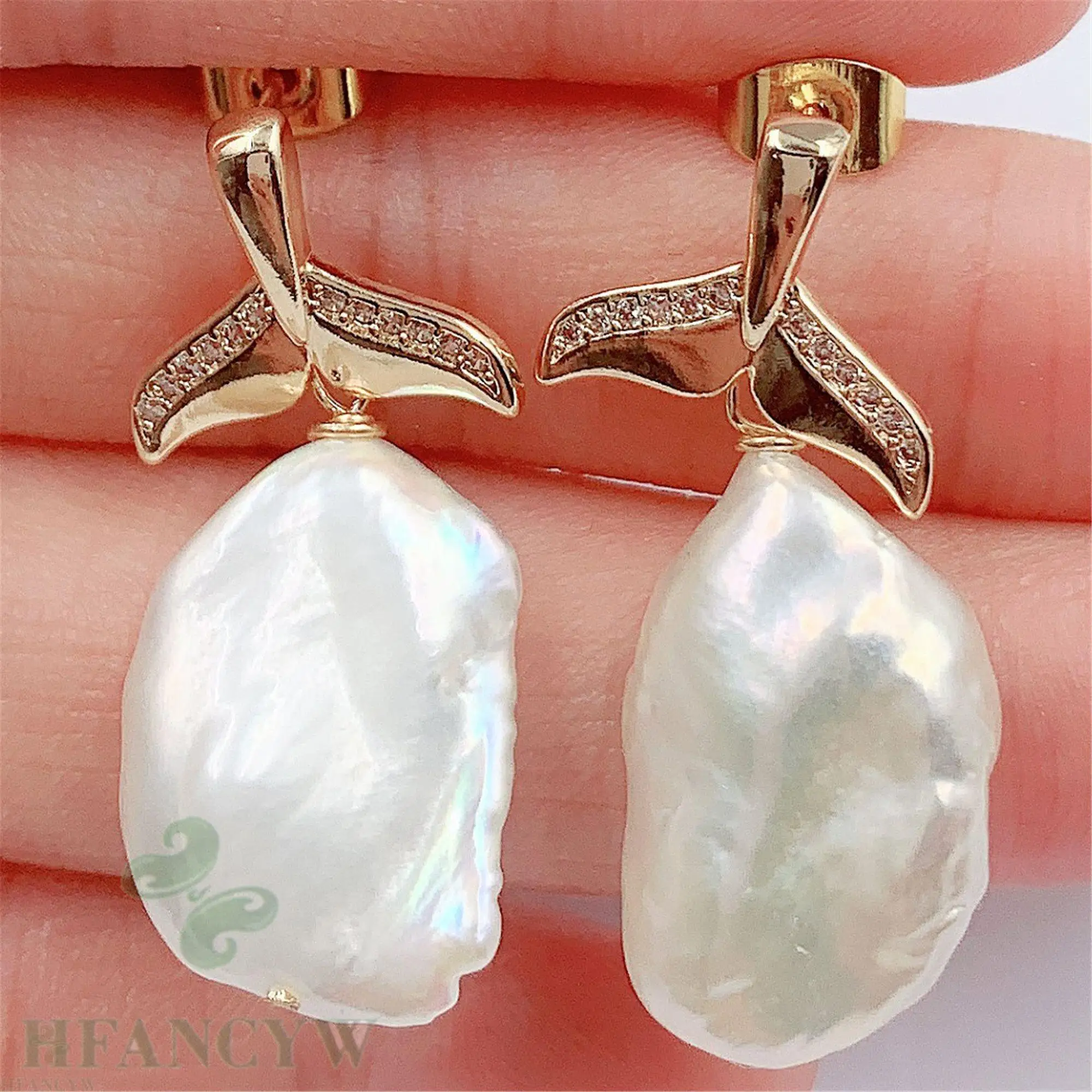 14x19 мм белый барокко жемчужные серьги крюк завораживающий Аврора ювелирные