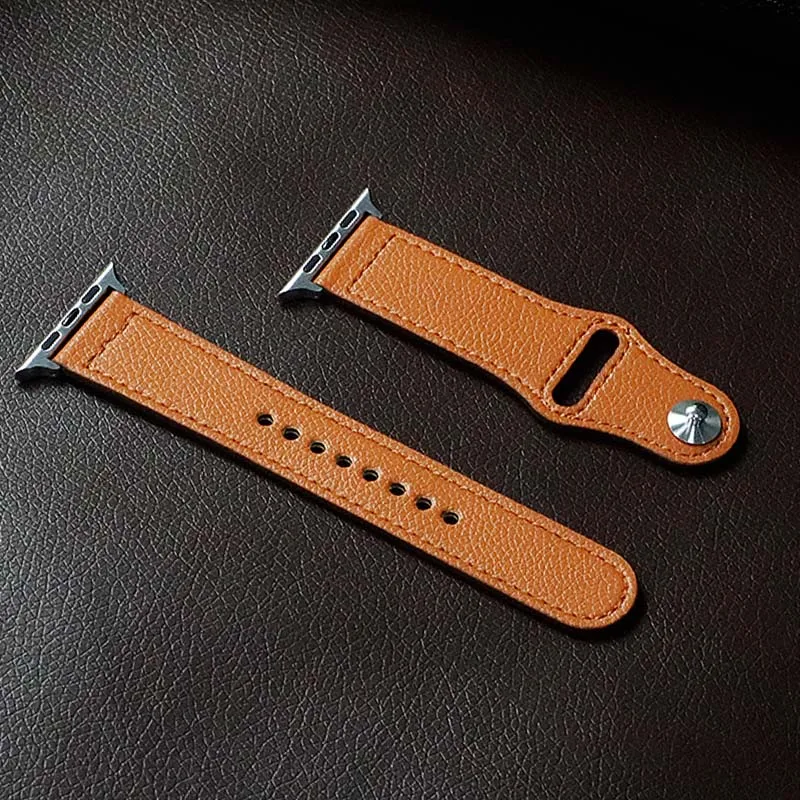 brown Ремешок EIMO для apple watch, ремешок из натуральной кожи, петля 42 мм, 38 мм, iwatch, ремешок 44 мм, 40 мм, браслет, ремешок для часов apple watch 4, 3, 2, 1 - Цвет ремешка: brown