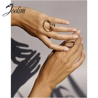 high end gold finish rings statement rings for women stainless steel ring costume jewelry wholesale