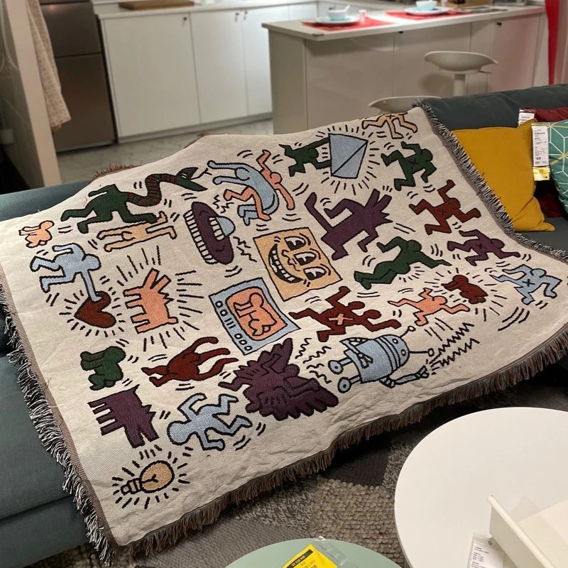 

Messy Puzzle Outdoor Throw Blanket Sofa Covers Chic Decorations For Home Dust Cover Air Conditioning Blankets For Bed