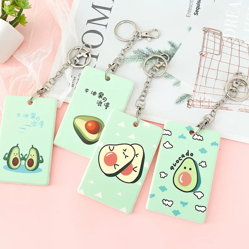 Kawaii мультфильм фрукты авокадо карты Ключ ID держатель для карт имя тег персонал
